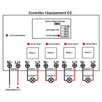 5 Km Kit Interrupteur Télécommande Sans Fil 4 Voies 30A Sorties CC (Modèle: 0020671)