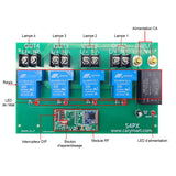 5 Km Kit Interrupteur Télécommande Sans Fil 230V 30A Sortie CA 4 Voies (Modèle : 0020673)