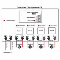 5 Km Kit Interrupteur Télécommande Sans Fil 230V 30A Sortie CA 4 Voies (Modèle : 0020673)