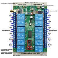 12 Voies CC 12V 24V Interrupteur Relais Sans Fil Longue Distance 5 Km (Modèle: 0020032)