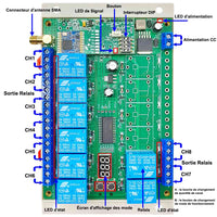 8 Voies CC 12V 24V Interrupteur Relais Sans Fil Longue Distance 5 Km (Modèle: 0020054)