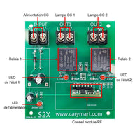 10A Étanche Receiver Interrupteur Sans Fil 2 Voies CC Entrée Sortie (Modèle: 0020346)