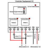 2 Km 2 Canaux 220V 10A Interrupteur Sans Fil avec Télécommande (Modèle: 0020471)