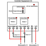 2 Km CC Kit Interrupteur Télécommande Sans Fil Sortie Relais 2 Voies (Modèle: 0020200)