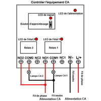 2 Km 2 Canaux 220V 10A Interrupteur Sans Fil avec Télécommande (Modèle: 0020471)