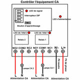 220V Interrupteur Relais Sans Fil Récepteur Radio 2 Voies 10A (Modèle: 0020690)