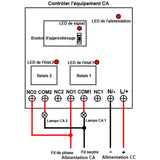 2 Km CC Kit Interrupteur Télécommande Sans Fil Sortie Relais 2 Voies (Modèle: 0020200)