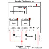 220V Kit Interrupteur Télécommande Sans Fil Sortie Relais 2 Voies (Modèle: 0020333)