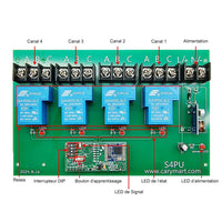 30A Interrupteur Relais Sans Fil 4 Voies CC 8~80V Récepteur Radio (Modèle: 0020108)