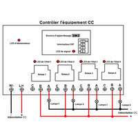 Kit Interrupteur Relais Télécommande Sans Fil 4 Voies CC 8~80V 30A (Modèle: 0020110)