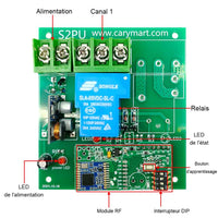 15000 Ft Kit Interrupteur Relais Télécommande Sans Fil 1 Canal CC 30A (Modèle: 0020092)