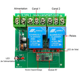 2 Voies CC 30A Kit Interrupteur Relais Télécommande Sans Fil 2Km (Modèle: 0020339)