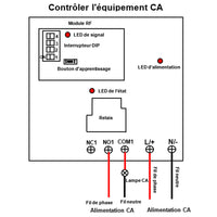 5 Km 230V Interrupteur Sans Fil 1 Canal 30A Sortie Relais Récepteur (Modèle: 0020091)