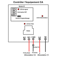 15000 Ft Kit Interrupteur Relais Télécommande Sans Fil 1 Canal CC 30A (Modèle: 0020092)