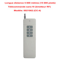 5 Km Kit Interrupteur Télécommande Sans Fil 230V 30A Sortie CA 4 Voies (Modèle : 0020673)