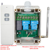 2 Canaux 30A 220V Kit Interrupteur Relais Télécommande Sans Fil 2Km (Modèle: 0020341)